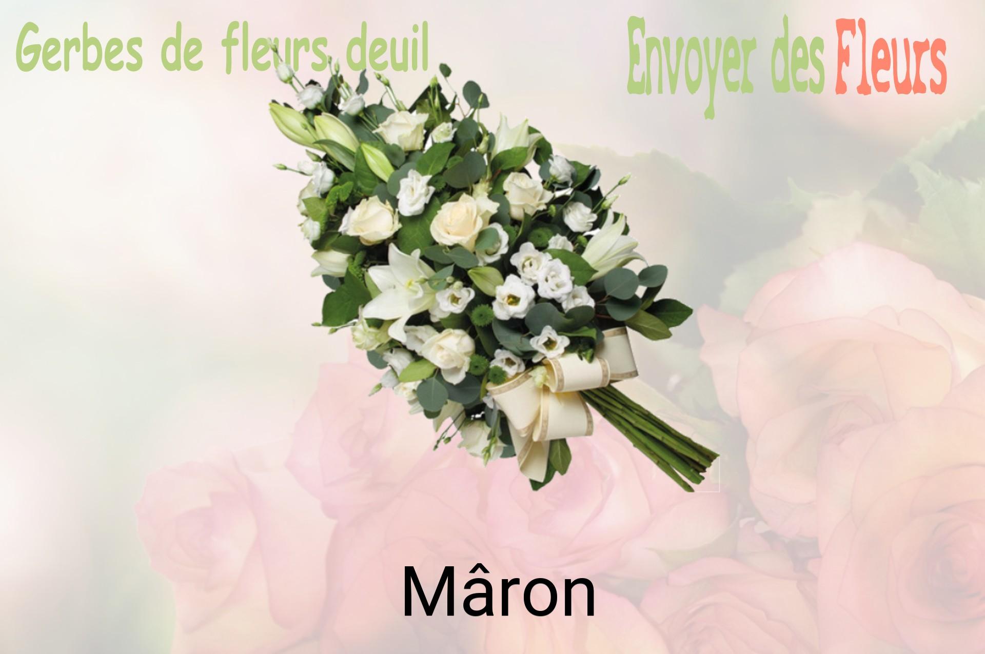 Gerbe de fleurs de deuil livrée à Mâron